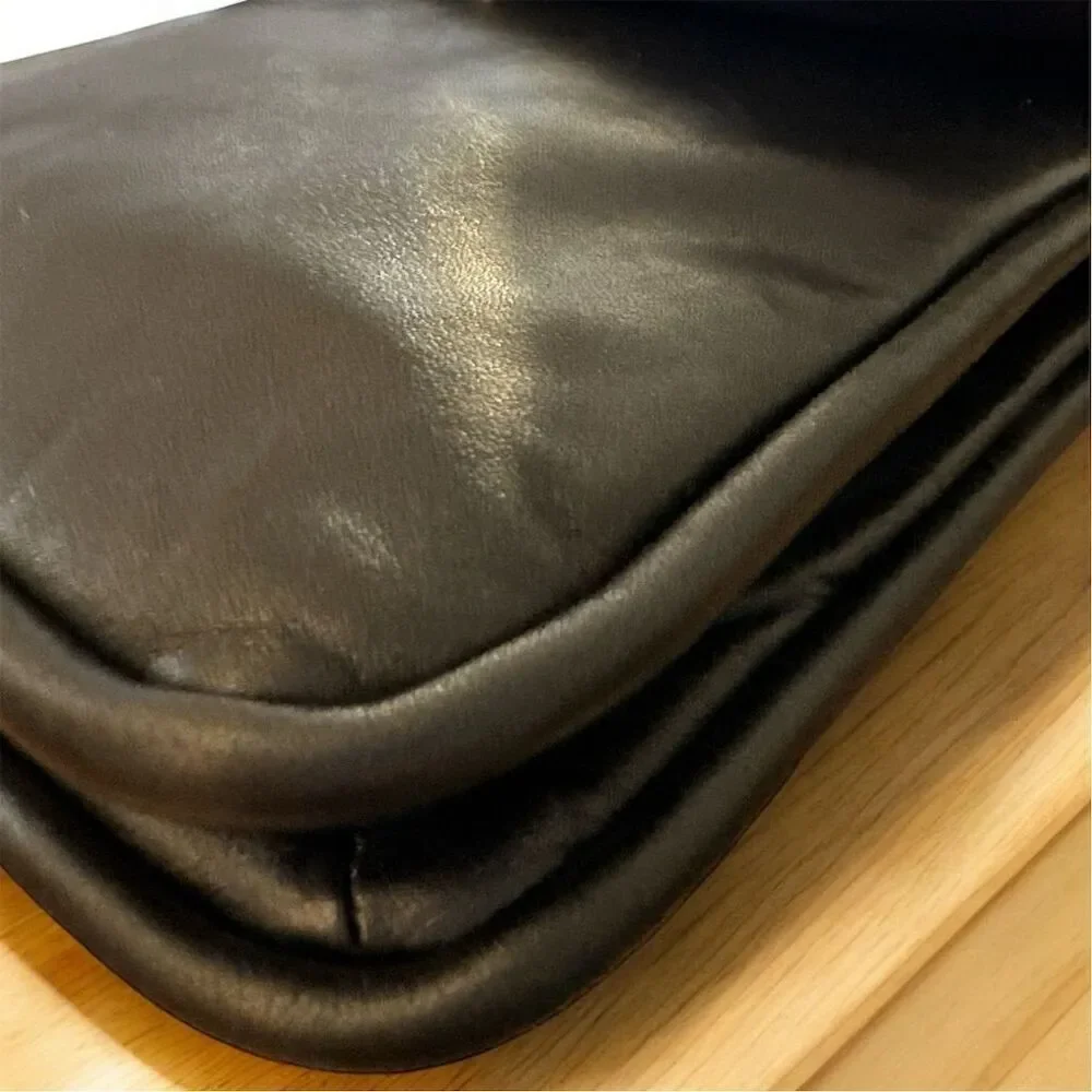Apostrophe Women's Black Leather Crossbody Shoulder Bag Medium Size